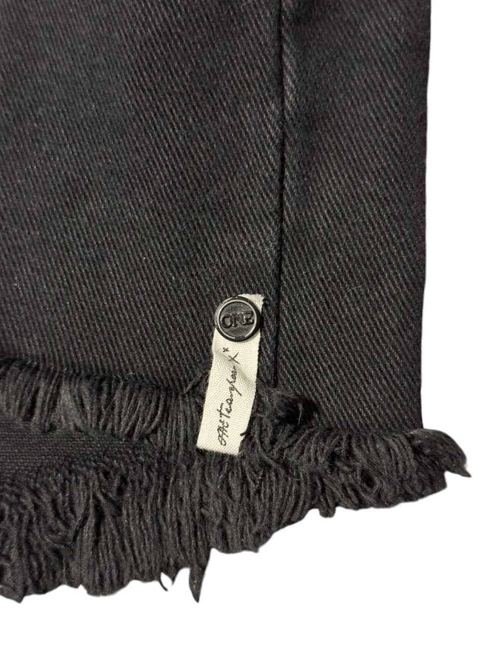 ONE X ONE TEASPOON Black High Rise Distressed Denim Mini Skirt High Low Fray 26 - Picture 4 of 9